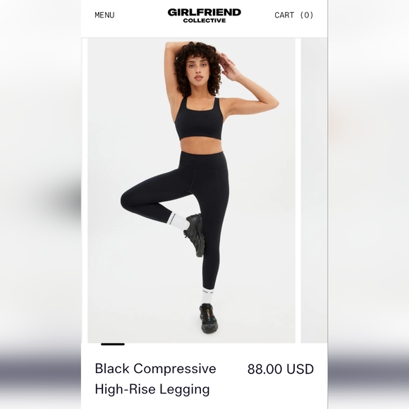 girlfriend collective Pants - Girlfriend Collective Compressive High-Rise 23.75" Legging Size S Black